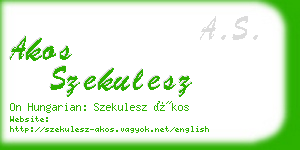 akos szekulesz business card